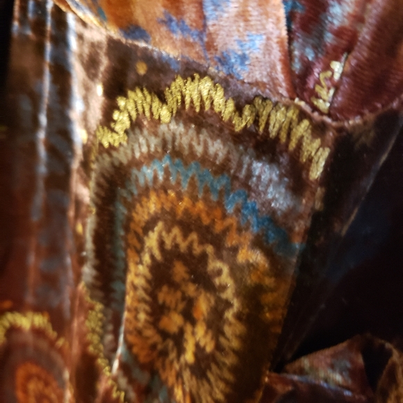 NWT 2OH THREADS & 2 OLD HIPPIES BROWN GOLD NAVY BLUE BOHO GYPSY RAYLON AND SILK - Picture 5 of 8